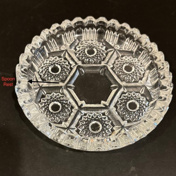 Vgt MCM Action Industries Hobstar Pressed Glass Individual Relish Dish - Picture 3 of 4